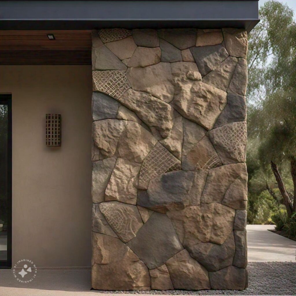 Ragam Variasi Dinding Tembok Luar dengan Batu Andesit 5