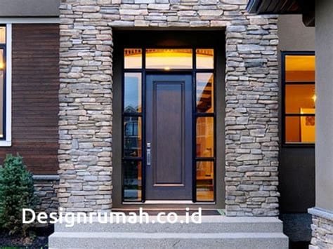 Desain dan Model Rumah dengan Batu Alam Tampak Depan 26