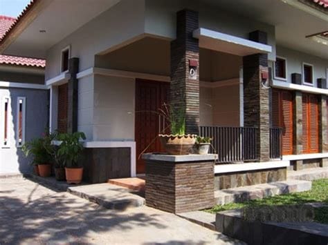 Desain dan Model Rumah dengan Batu Alam Tampak Depan 28