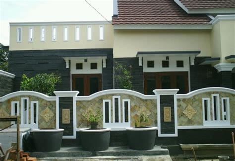 rumah minimalis batu alam tampak depan karya minimalis