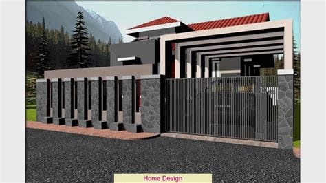 desain pagar rumah minimalis batu alam youtube