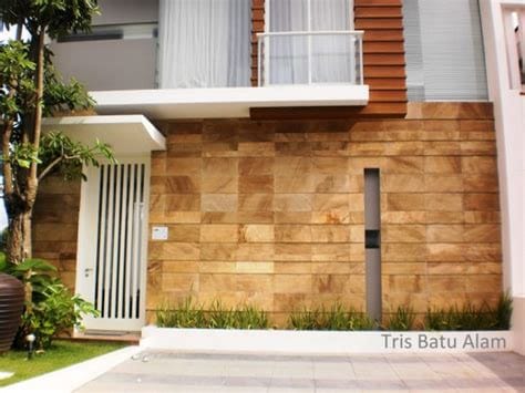 batu alam tembok depan sepil alam stone