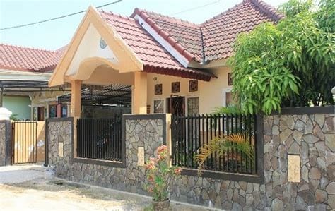 model pagar rumah batu alam desain minimalis modern