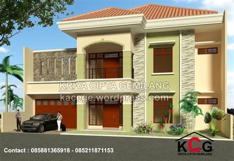 perpaduan warna cat tembok batu alam desain rumah