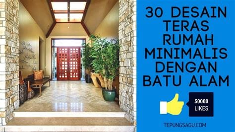 teras rumah minimalis batu alam