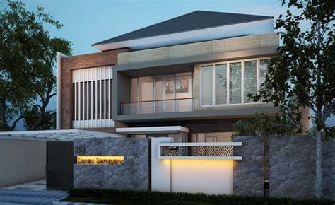 desain rumah minimalis lantai batu alam cireb
