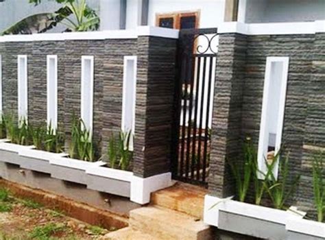 Desain dan Model Pagar Rumah Minimalis dengan Batu Alam