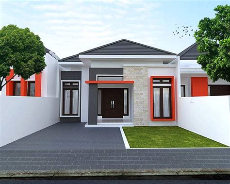 rumah minimalis tampak depan batu alam unik