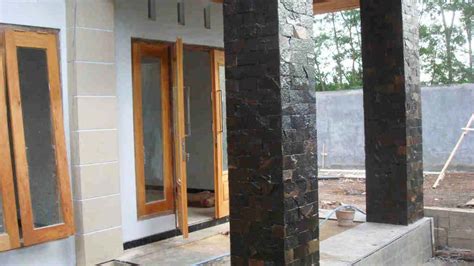model pagar depan minimalis batu alam terbaik ndik home